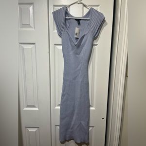 Sweater-Knit Ribbed Midi Dress